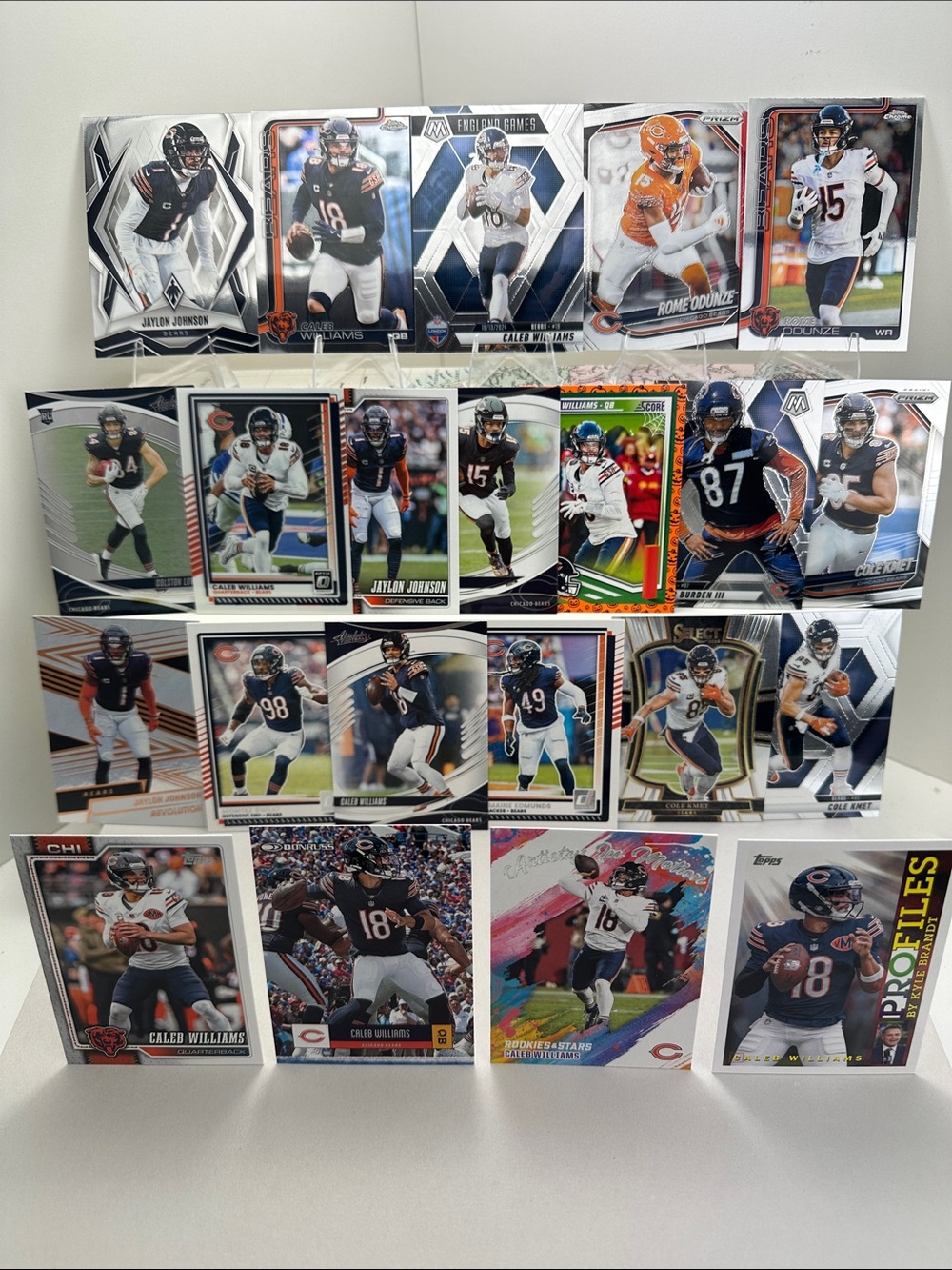 Caleb Williams Bears lot of 22 w/ Loveland & Burden Rookies Johnson/Kmet/Odunze